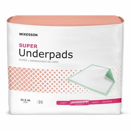 Mckesson Disposable Underpad 23 X 36 Inch Fluff / Polymer Moderate Absorbency, 120PK UPMD2336V120